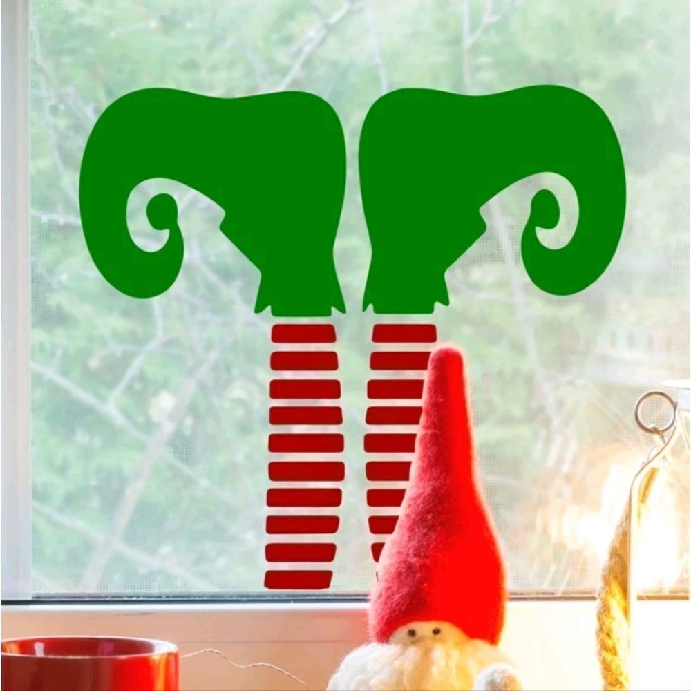Elf Christmas Wall Sticker Decal - Picture 2 of 6